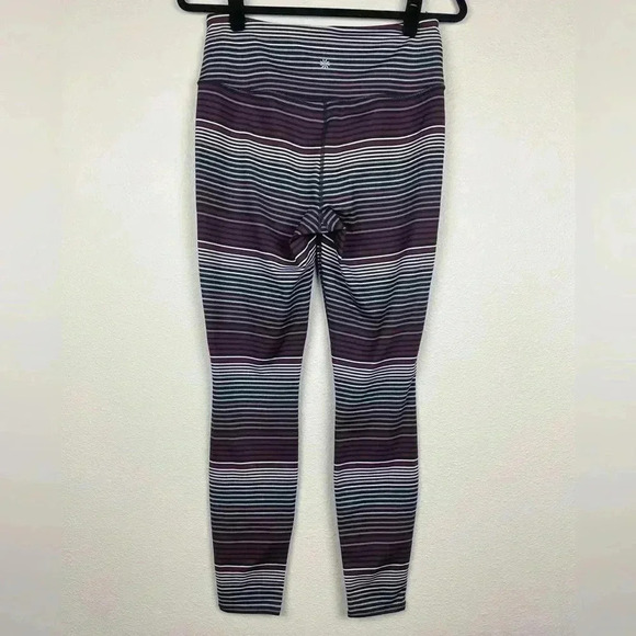 ATHLETA Women's Medium High Rise Expanse Stripe Chaturanga Tight Legging Cassis - Picture 9 of 14